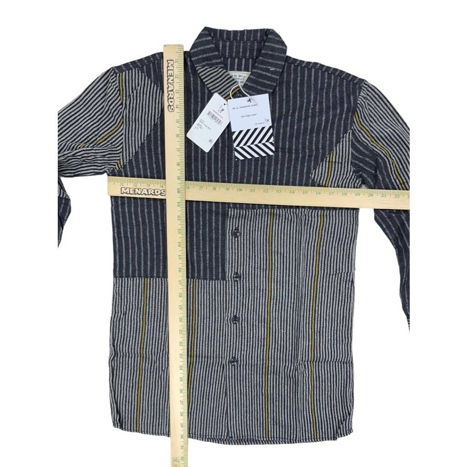 Free People x Sandrine Rose Striped Patchwork Button Down Shirt Size S Black - Premium from Free People - Just $89.00! Shop now at Finds For You