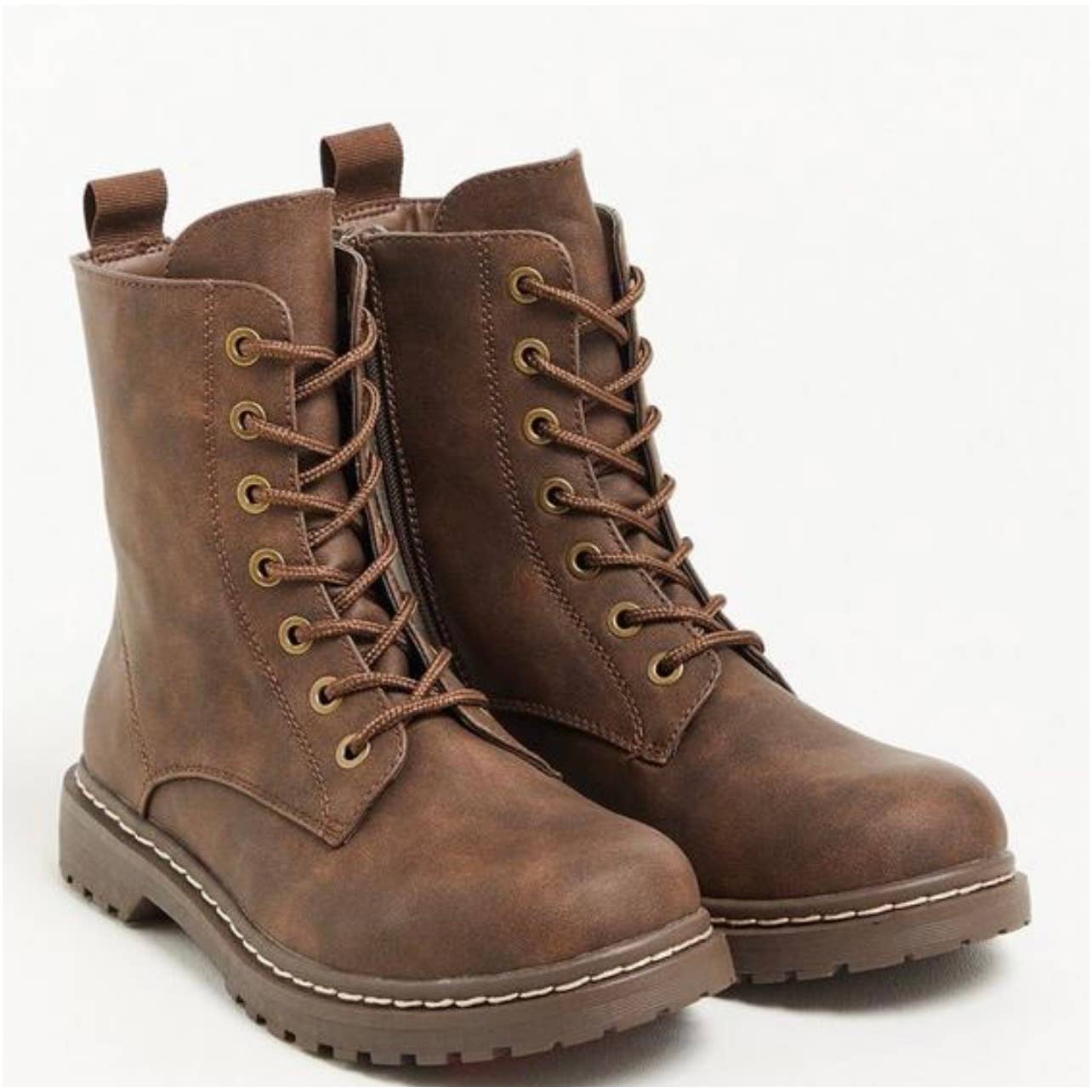 Torrid Stevie Lace Up Combat Boots Vegan Size 11 Brown - Premium from Torrid - Just $65.0! Shop now at Finds For You