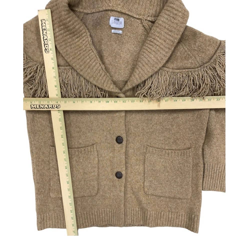 Anthropologie Saylor Janey Fringe Knit Button Front Cardigan Size Medium - Premium from Anthropologie - Just $149.0! Shop now at Finds For You