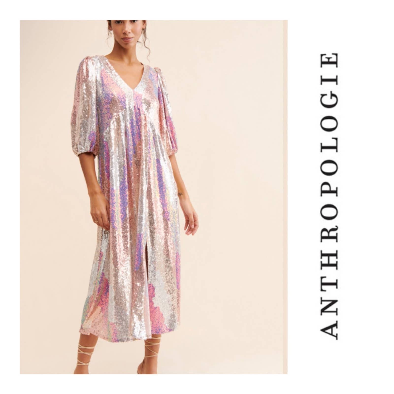 pink sequin dress anthropologie Iridescent Sequin Pink Ombre Mini Dress by Anthropologie