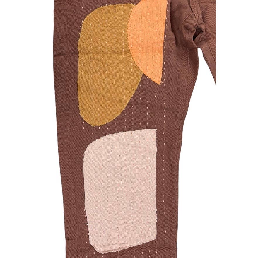 Free People x Sandrine Rose Patchwork Pants Size 26 Brown New - Premium from Free People - Just $99.0! Shop now at Finds For You