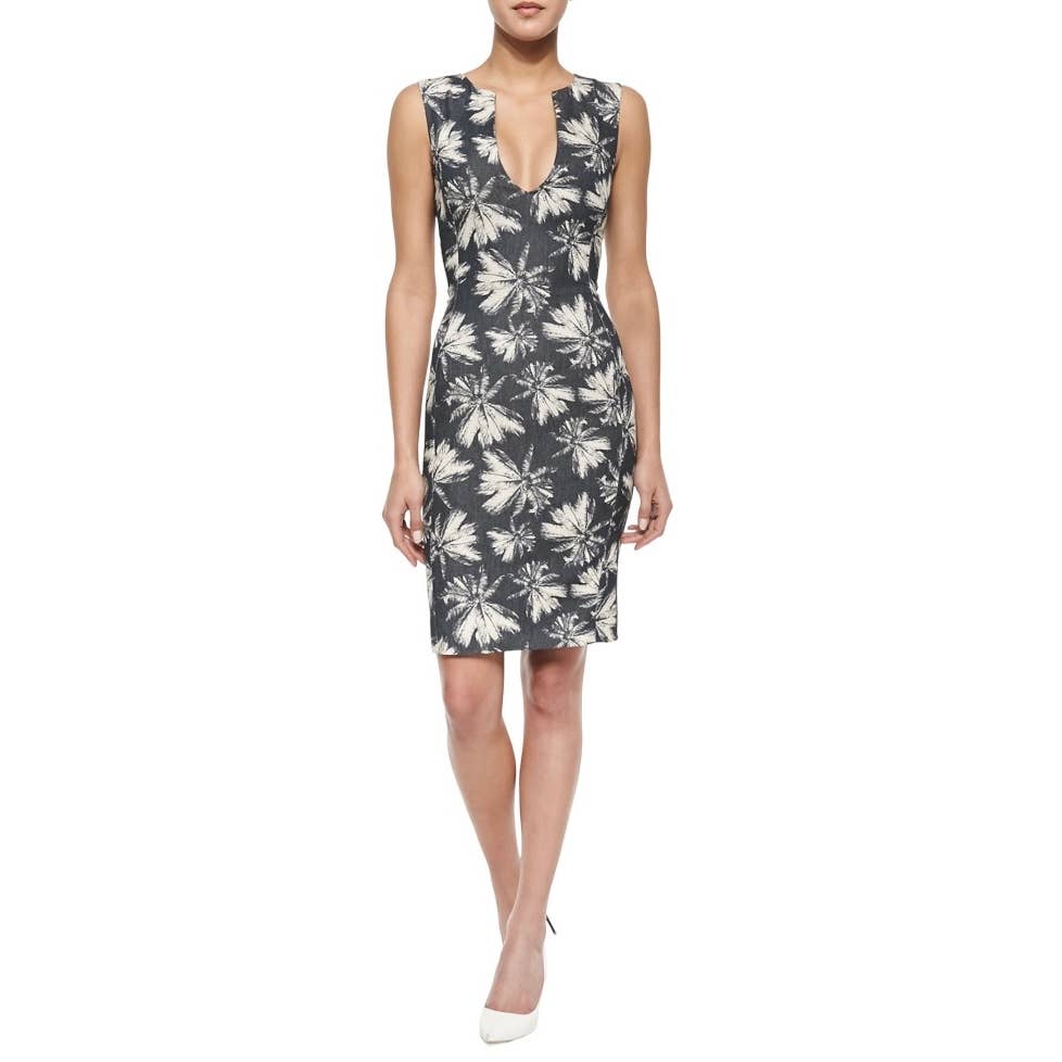 L’Agence Sleeveless Palm Tree Print Denim Dress Size 8 New - Premium from L’agence - Just $125.0! Shop now at Finds For You