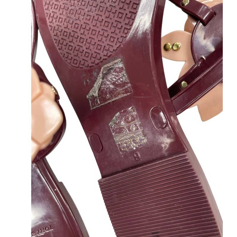 Tory Burch Jelly Logo Flower Sandals Flip Flops Size 9 - Premium from Tory Burch - Just $72.0! Shop now at Finds For You