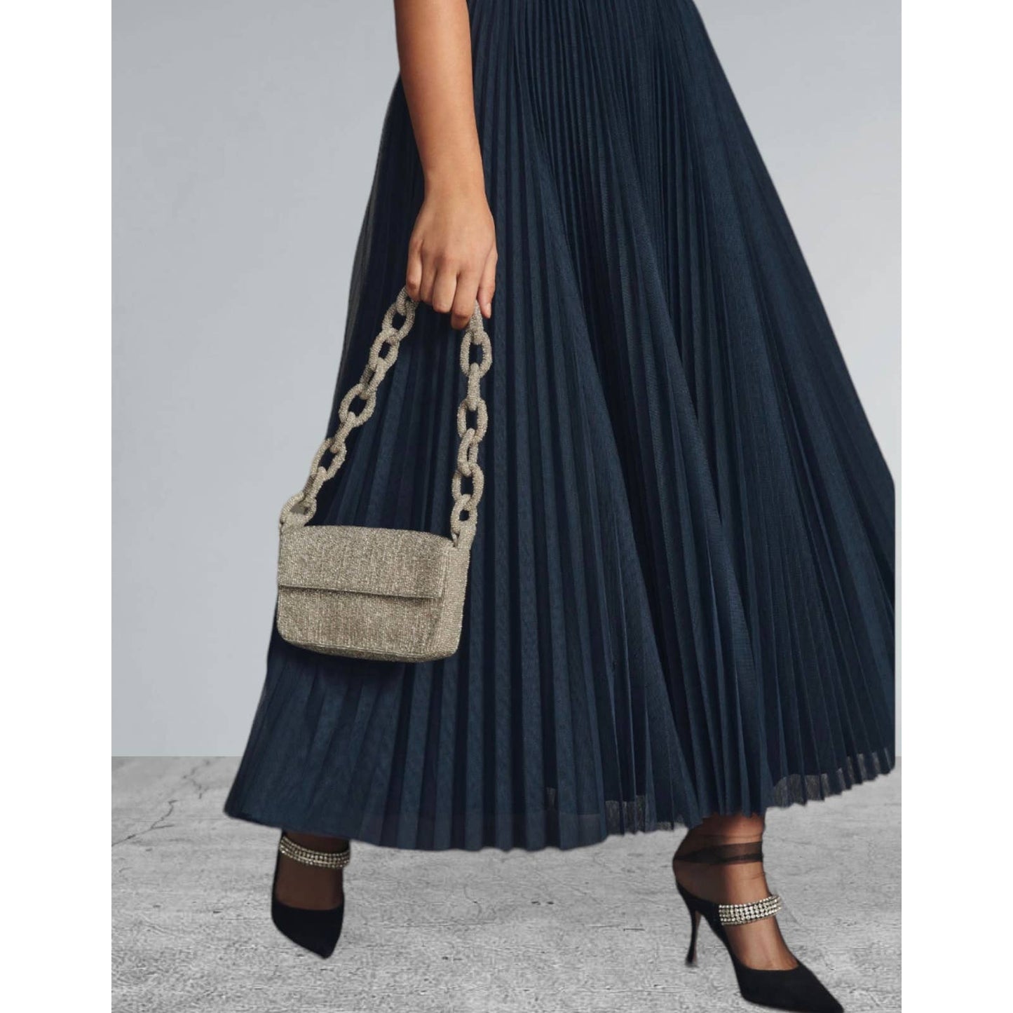 Anthropologie Hutch Pleated Sweetheart Midi Dress Plus Size 20 Navy New - Premium from Anthropologie - Just $199.00! Shop now at Finds For You