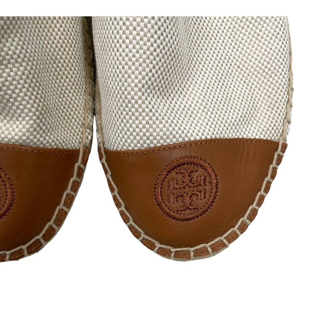 Tory Burch Colorblock Woven Canvas Leather Espadrilles Flats Shoes Size 11 - Premium from Tory Burch - Just $135.0! Shop now at Finds For You