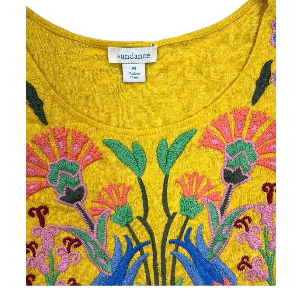 Sundance Sintra Dreams Embroidered Chemise Dress Linen Size M - Premium from Sundance - Just $59.0! Shop now at Finds For You