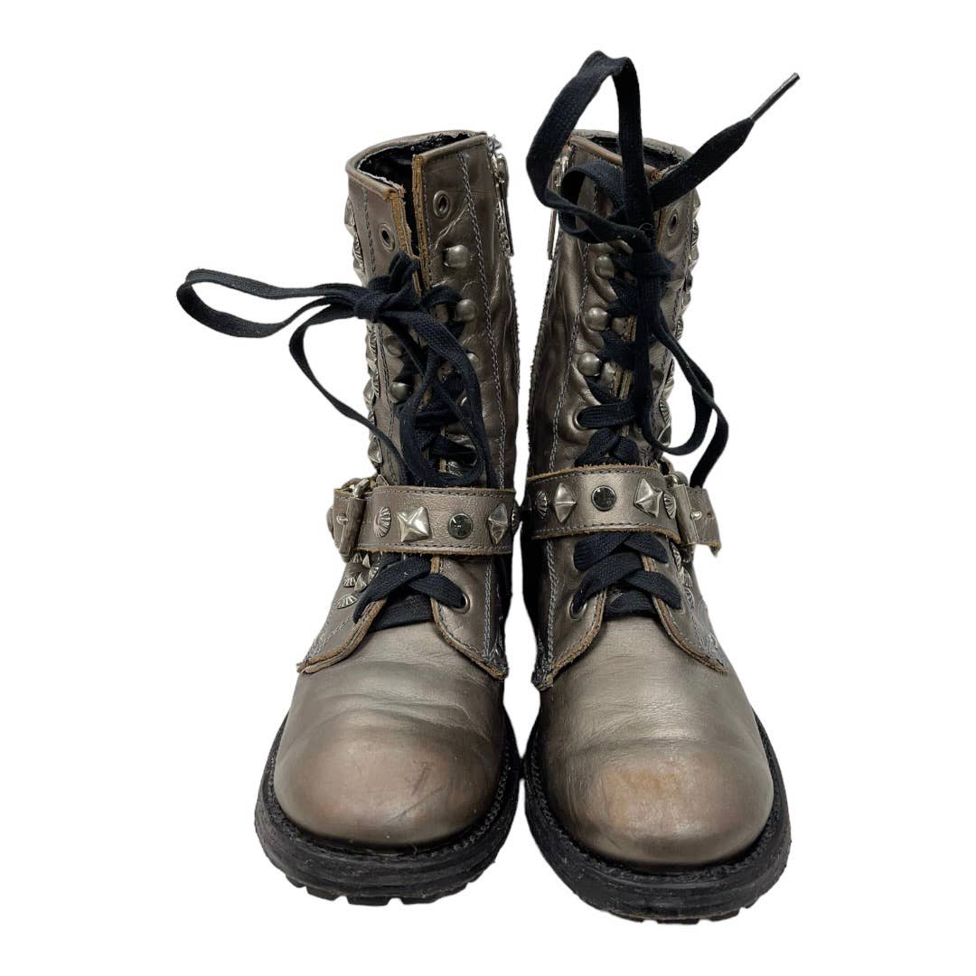 ASH Metallic Ryanna Metallic Studded Biker Boots Booties Size 39 9 $385 - Premium from Ash - Just $165.0! Shop now at Finds For You