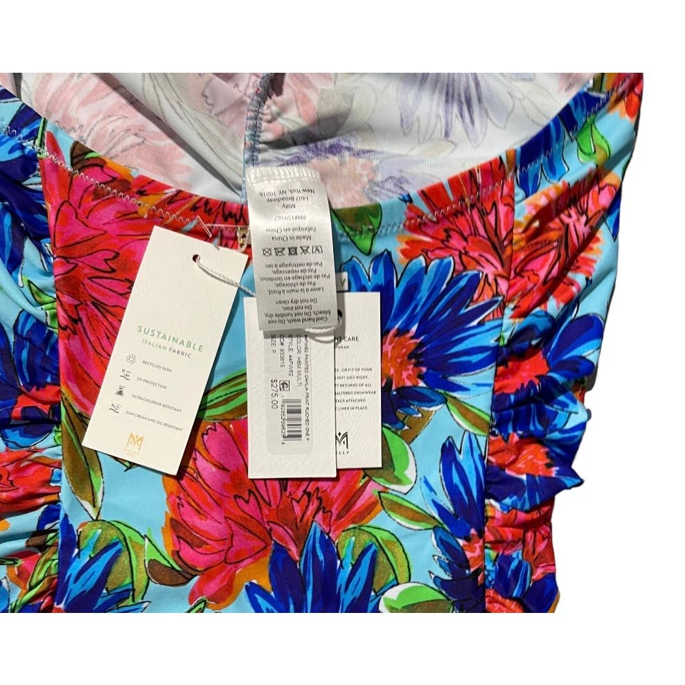 Milly Cabana Dahlia Floral Ruched One Piece Swimsuit S New - Premium from Milly - Just $99! Shop now at Finds For You