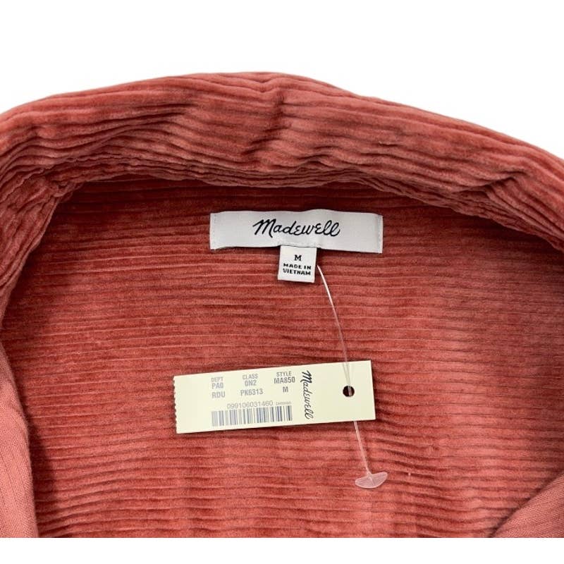 Madewell Sunday Corduroy Button Front Shirt Size M Pink New - Premium from Madewell - Just $68.00! Shop now at Finds For You