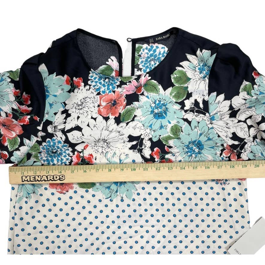 Zara Polka Dot and Floral Dress Size M - Premium from ZARA - Just $59.0! Shop now at Finds For You