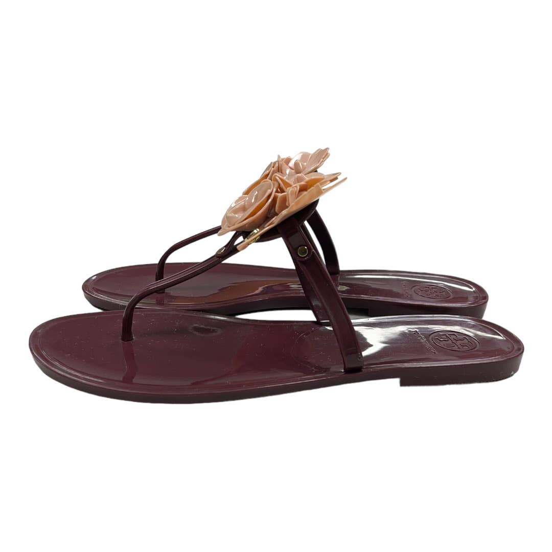 Tory Burch Jelly Logo Flower Sandals Flip Flops Size 9 - Premium from Tory Burch - Just $72.0! Shop now at Finds For You