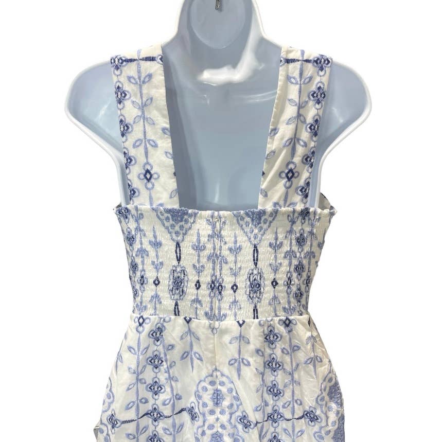 Dress The Population White Blue Floral Embroidered Mini Dress Size S - Premium from Dress The Population - Just $99.0! Shop now at Finds For You