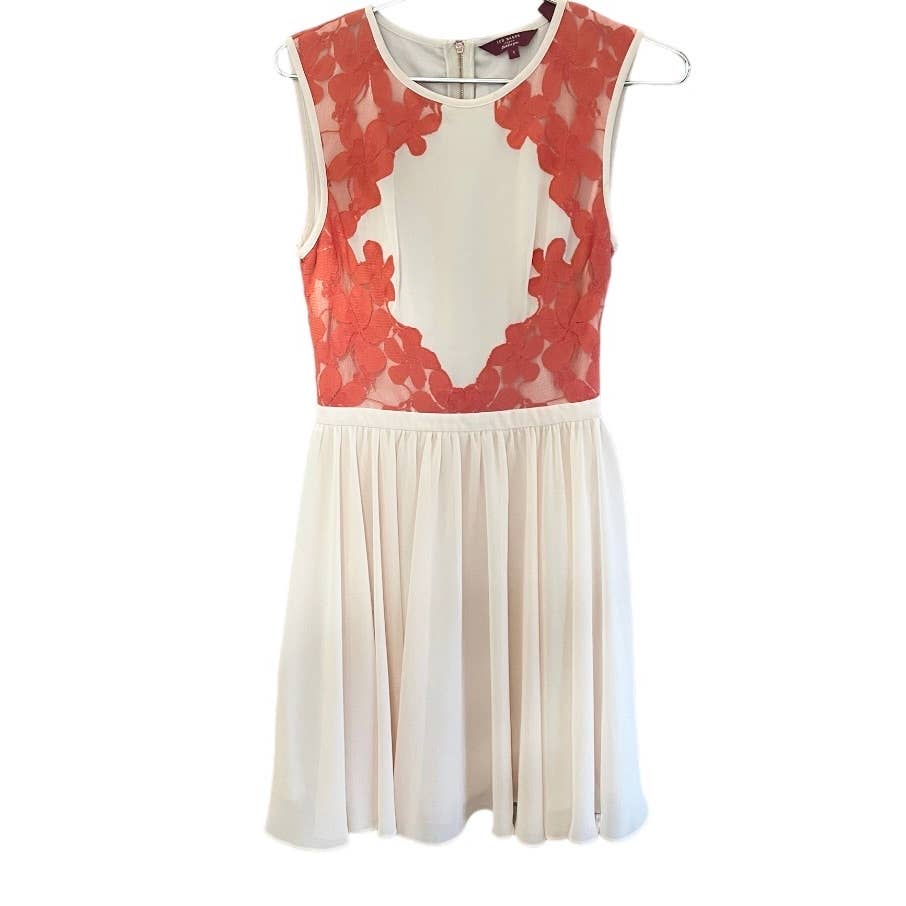 Ted Baker Vember Lace Chiffon Dress Size 1 Ted 4 US - Premium from Ted Baker - Just $149.0! Shop now at Finds For You