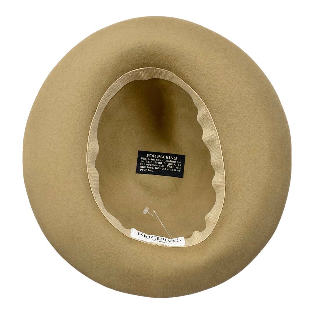 Eric Javits Packable Rolled Edges Camel Hat Neutral Travel - Premium from Eric Javits - Just $159.0! Shop now at Finds For You