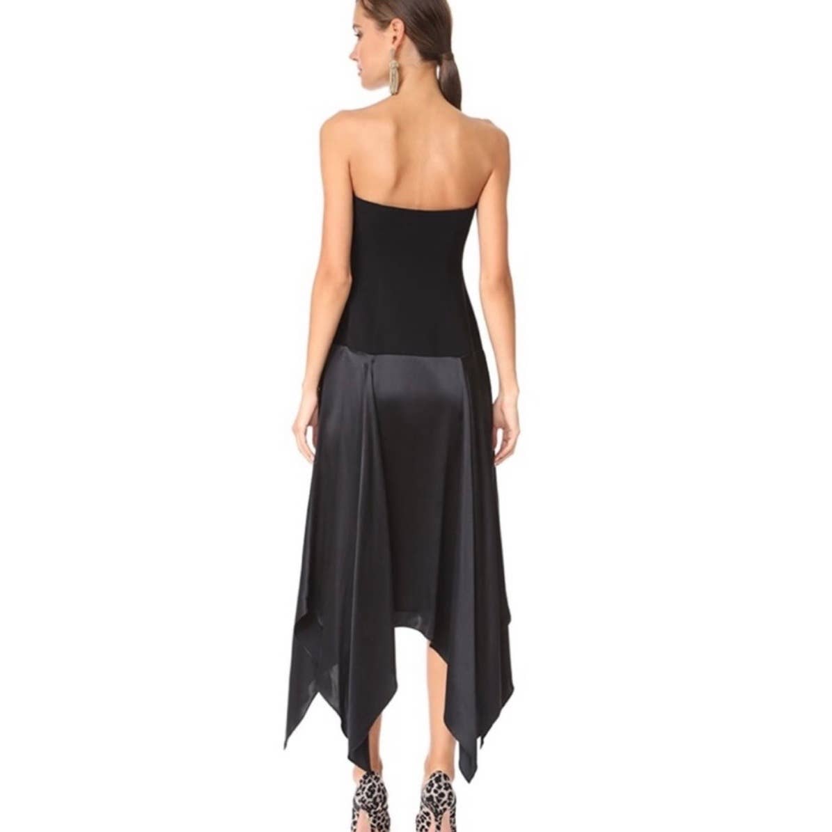 Cinq A Sept Elsa Strapless LBD Hankerchief Hem Size 6 Black New - Premium from cinq a sept - Just $159.0! Shop now at Finds For You