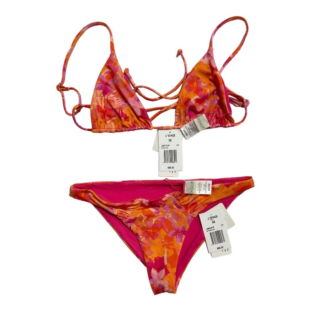 L*SPACE Revolve Brittney Bikini Top Sol Bottom Classic Into The Tropics XS New Barbiecore - Premium from L*SPACE - Just $89.0! Shop now at Finds For You