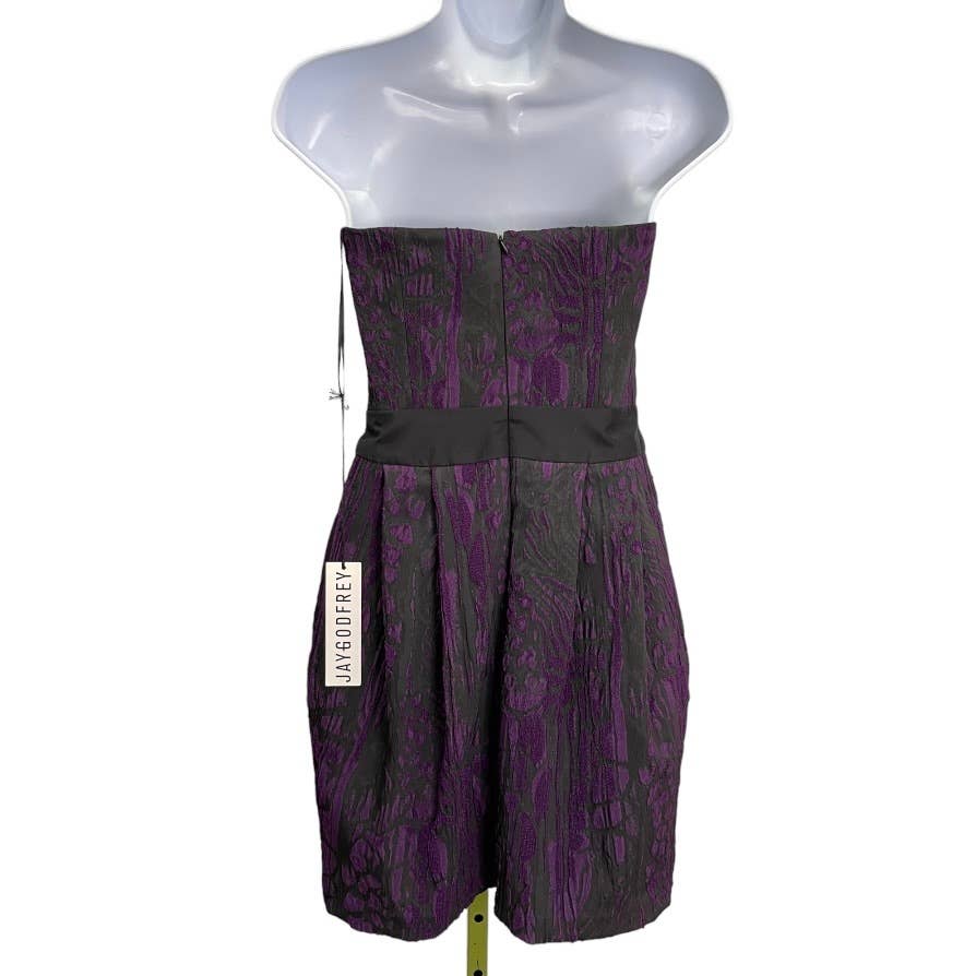 Jay Godfrey Strapless Purple Black Mini Dress Size 2 New - Premium from Jay Godfrey - Just $129.0! Shop now at Finds For You