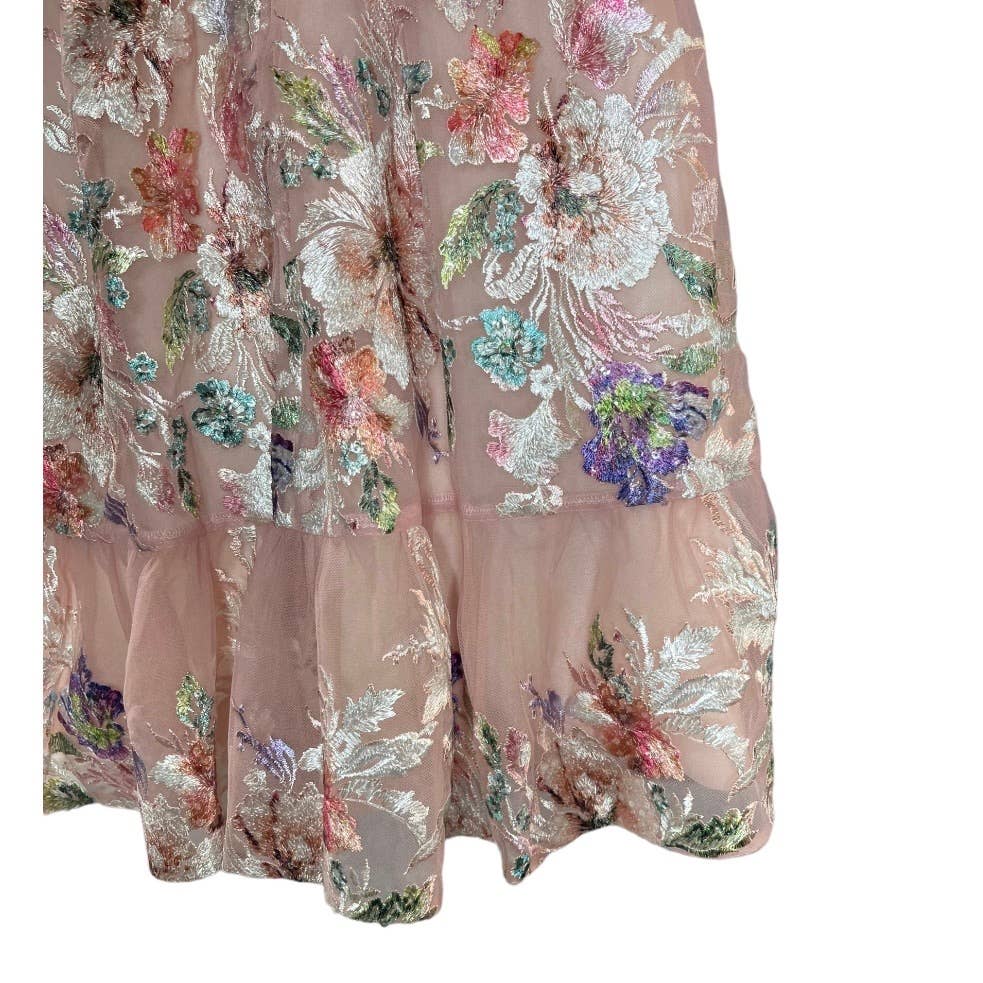 New S Size Barbiecore Dress The Population Samantha Embroidered Ruffle - Premium from Dress The Population - Just $149! Shop now at Finds For You