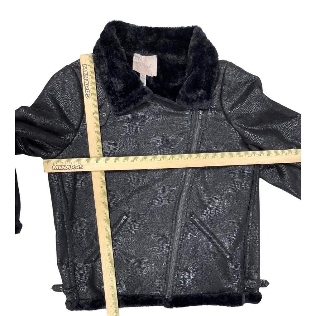 Anthropologie Hutch Rhys Sherpa Moto Jacket Coat Size XL Black - Premium from Anthropologie - Just $199.0! Shop now at Finds For You