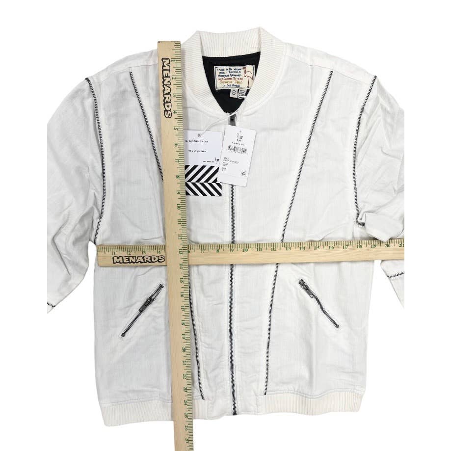 Free People x Sandrine Rose Zip Bomber White Jacket Coat Cotton Linen S New - Premium from Free People - Just $149.00! Shop now at Finds For You