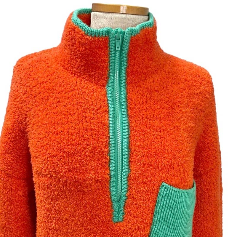 Anthropologie Sherpa Half Zip Colorblock Patch Pocket Size L - Premium from Anthropologie - Just $139.00! Shop now at Finds For You