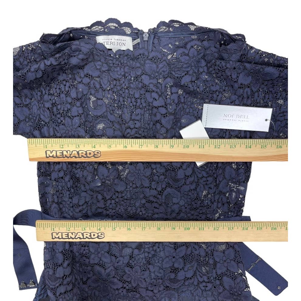 Teri John x Rickie Freeman Full Length Lace Gown Size 2 Navy New - Premium from Teri Jon - Just $468.0! Shop now at Finds For You