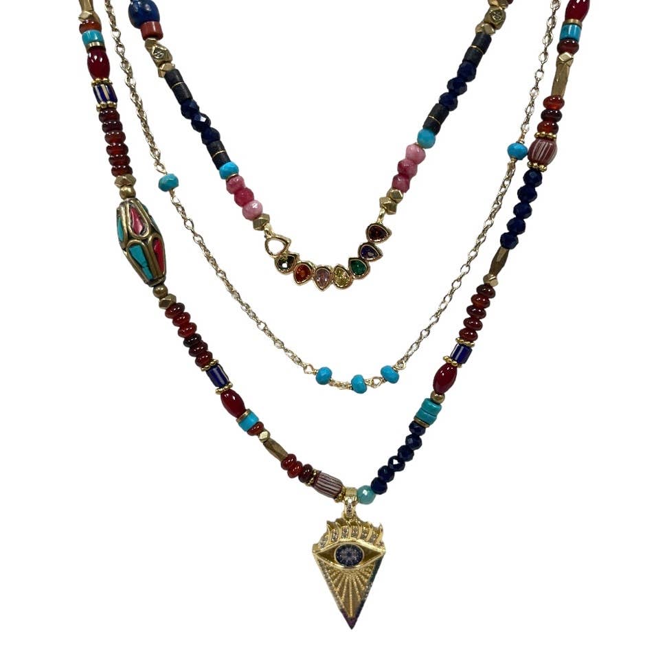 Free People Boho Multi Stand Evil Eye Necklace New - Premium from Free People - Just $65.0! Shop now at Finds For You