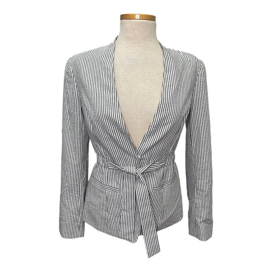 Lafayette 148 New York Seersucker Black White Striped Blazer Jacket Size 4 - Premium  from Lafayette 148 New York - Just $99.0! Shop now at Finds For You