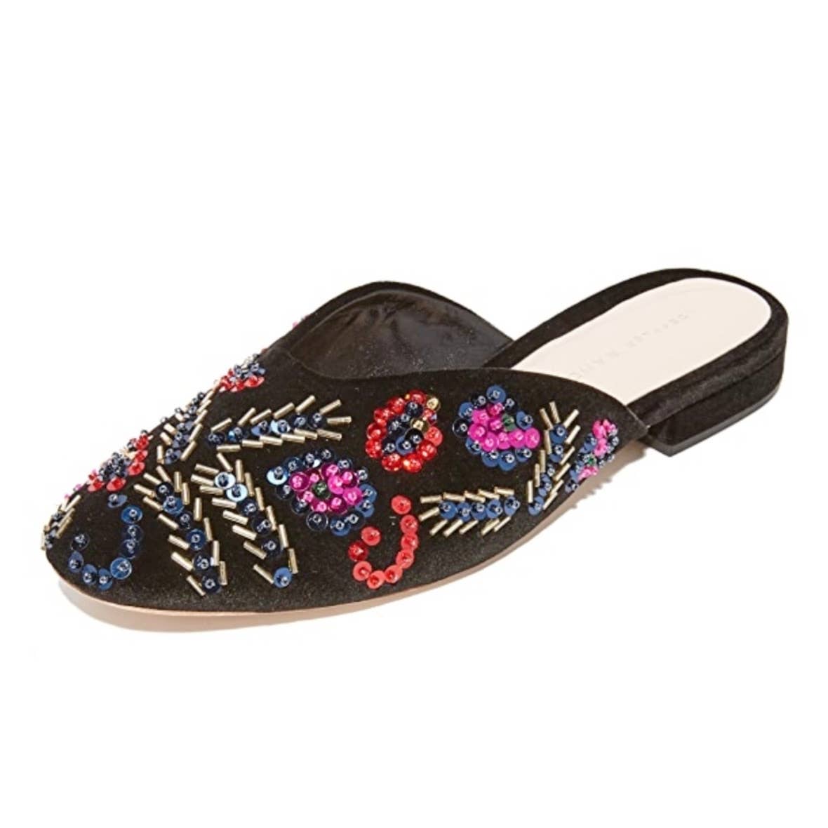 Loeffler Randall Quin Sequin Velvet Mules Flats Slides Shoes New 8 Black - Premium from Loeffler Randall - Just $132.0! Shop now at Finds For You
