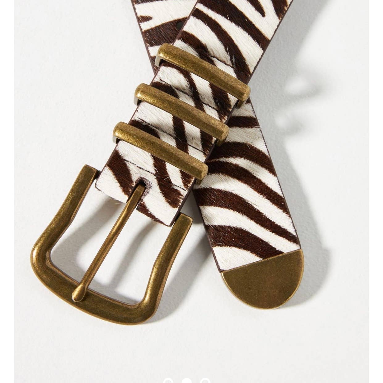 Anthropologie Western Calf Hair Zebra Print Belt Size Small New - Premium from Anthropologie - Just $68.0! Shop now at Finds For You