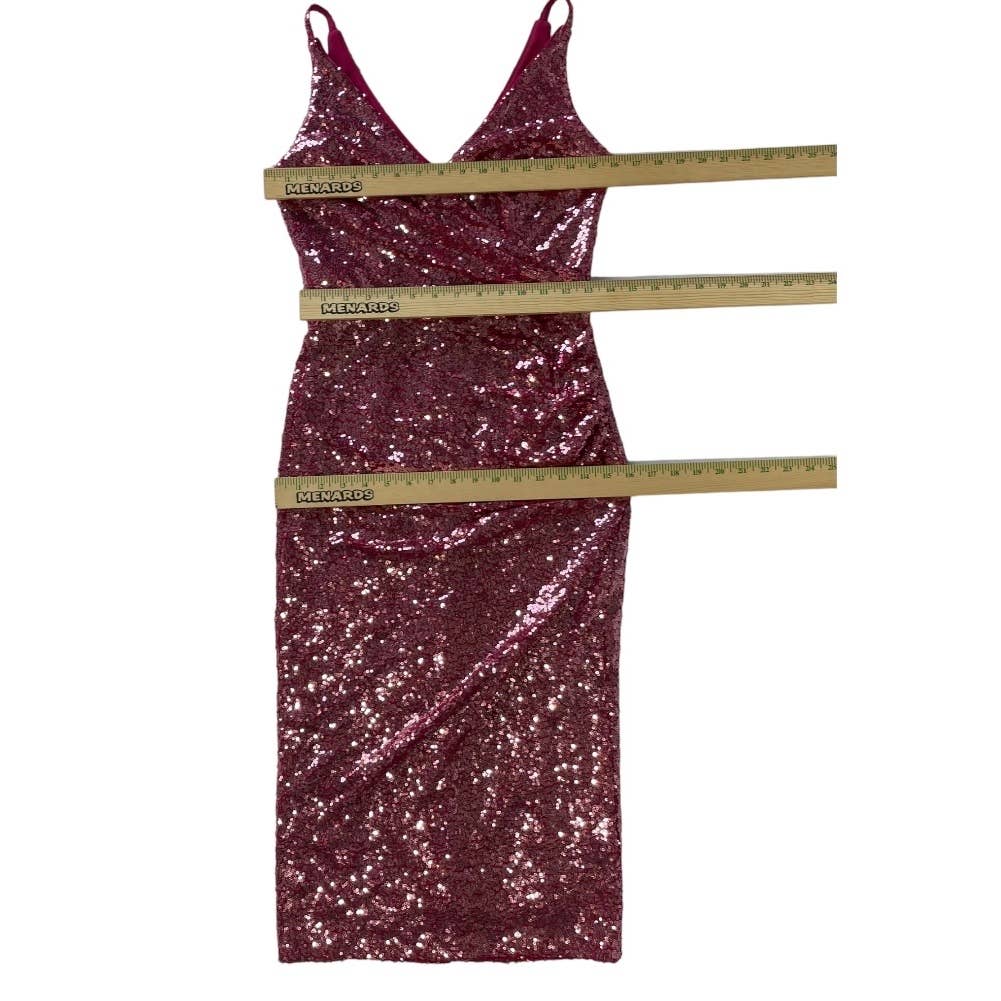 Dress The Population Barbiecore Sequin Surplus Wrap Dress Size S Pink - Premium from Dress The Population - Just $179.0! Shop now at Finds For You