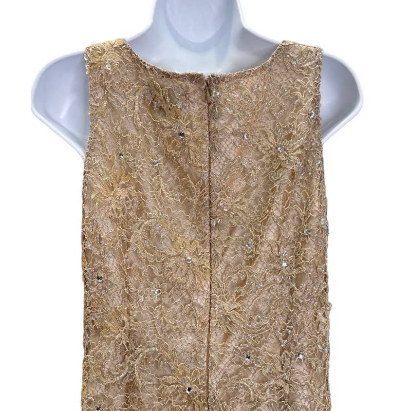 Leur Logette Champagne Lace Sequin Embellished Dress Size 2 New - Premium from Leur Logette - Just $199.0! Shop now at Finds For You