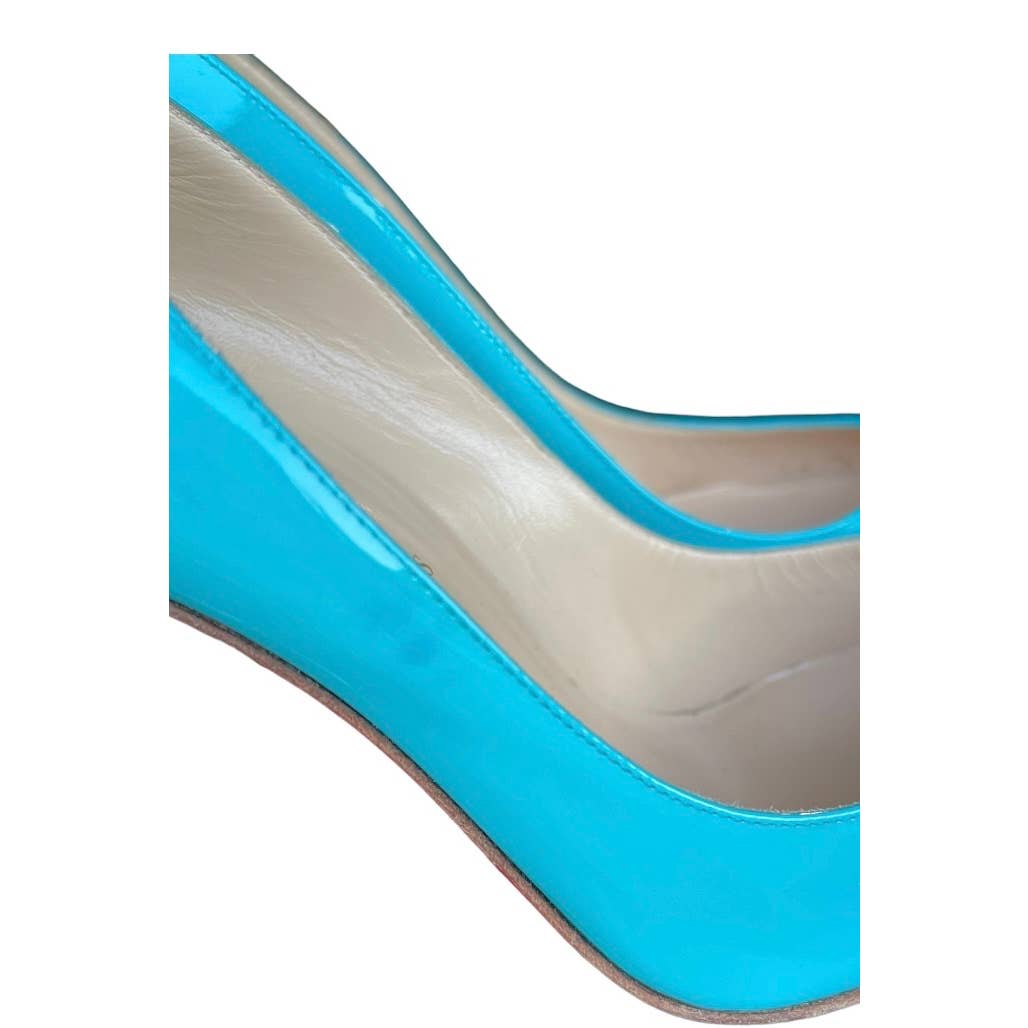 Christian Louboutin So Kate Pacific Blue Patent Leather Heels Size 39 120 mm - Premium from Christian Louboutin - Just $659.0! Shop now at Finds For You
