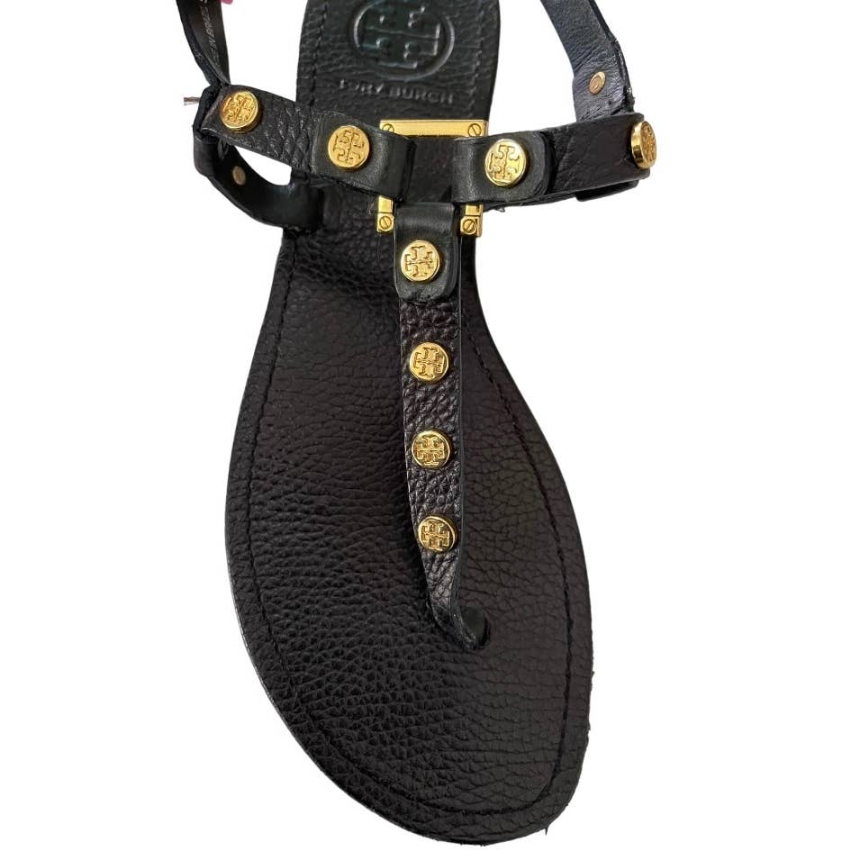 Tory Burch Marge Logo Studded Thong Sandals Flats Leather Size 8.5 - Premium from Tory Burch - Just $129.0! Shop now at Finds For You