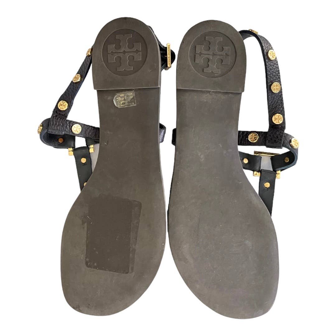 Tory Burch Marge Logo Studded Thong Sandals Flats Leather Size 8.5 - Premium from Tory Burch - Just $129.0! Shop now at Finds For You