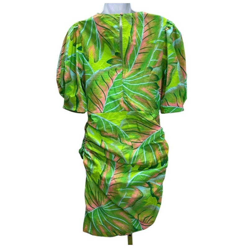 Farm Rio Anthropologie Puff Sleeve Mini Dress Lime Small - Premium from Farm Rio - Just $168.0! Shop now at Finds For You
