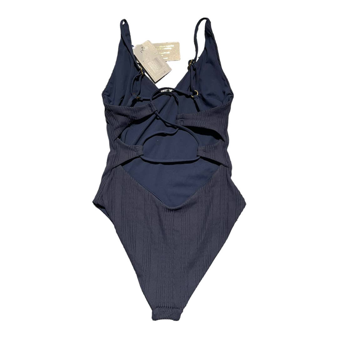 L*SPACE Gianna Pointelle Ribbed One Piece Swimsuit Bathing Suit Sz M Slate - Premium from L*SPACE - Just $129.0! Shop now at Finds For You