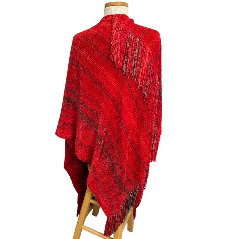 Lore Wills Handwoven Oversized Fringe Chenille Shawl New Mexico Artisan New - Premium from Lorne Wills - Just $126.0! Shop now at Finds For You