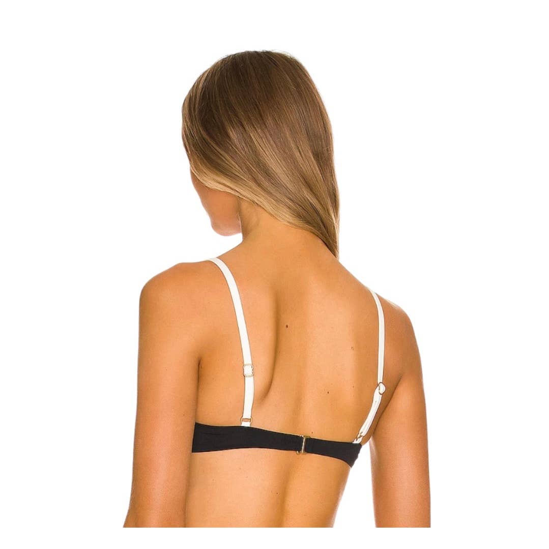 L*SPACE Revolve Set Nico Underwire Bikini Top Mercury Bottom L New Black White - Premium from L*SPACE - Just $99.0! Shop now at Finds For You