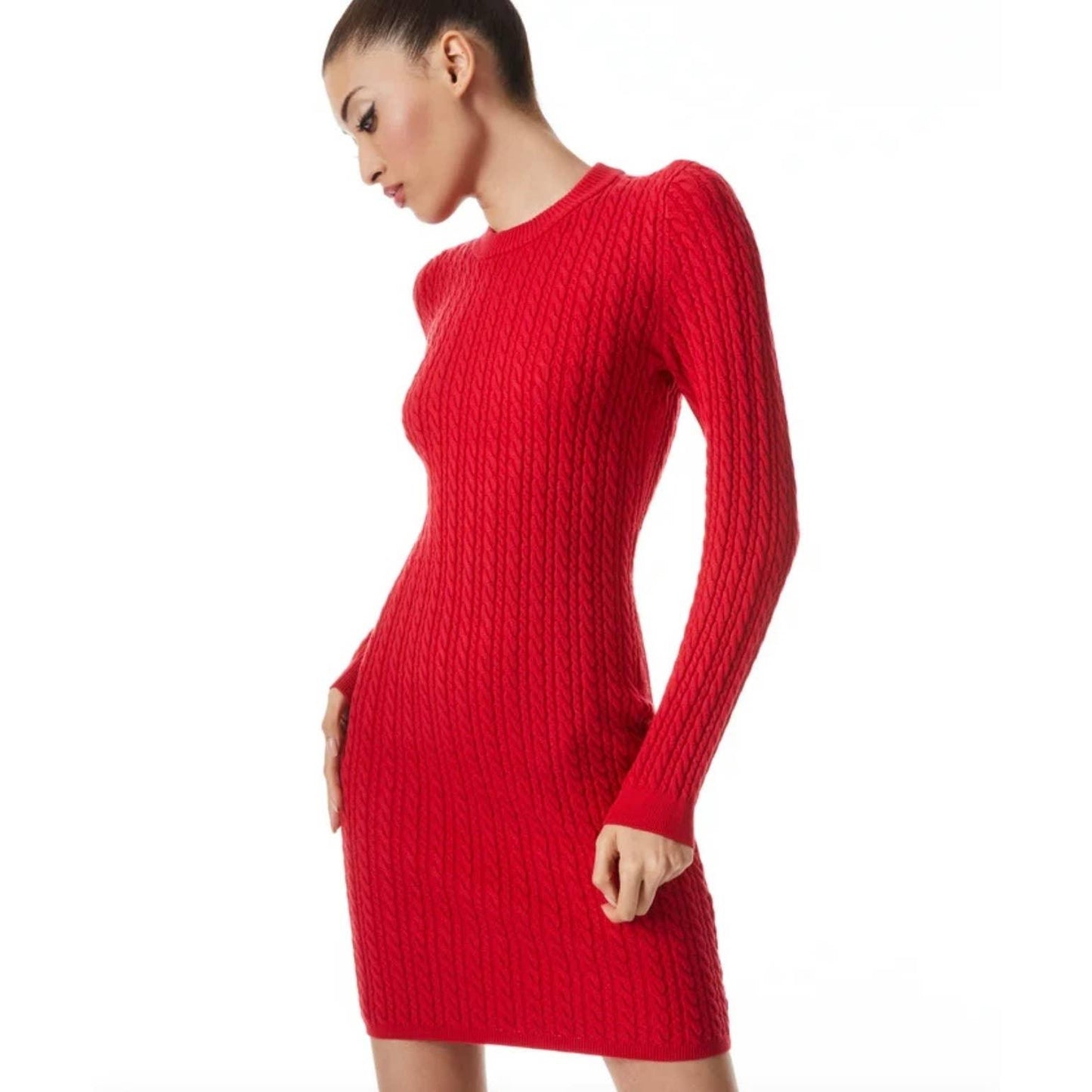 Alice + Olivia Yuna Cable Knit Dress Bodycon Size Large Red - Premium Clothing, Shoes & Accessories:Baby:Baby & Toddler Clothing:Bottoms from Alice + Olivia - Just $199.00! Shop now at Finds For You