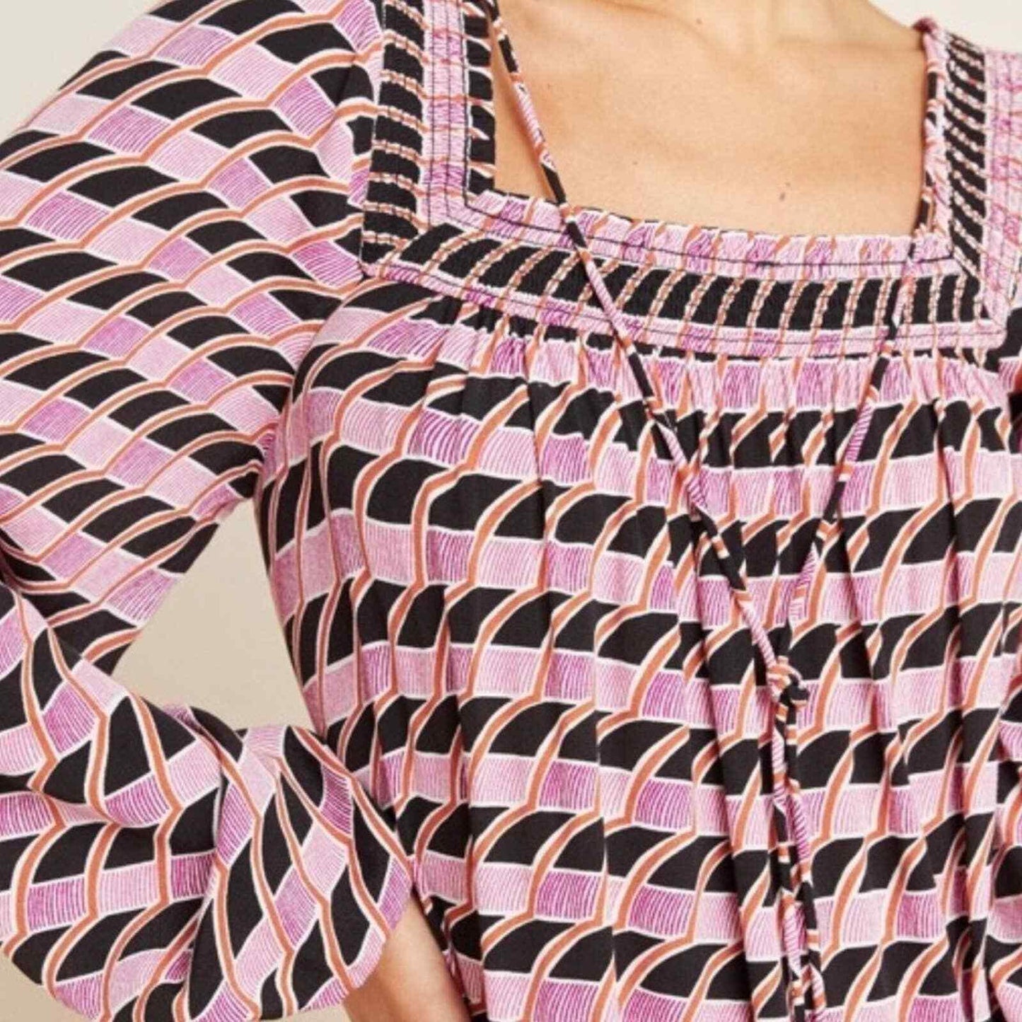 Anthropologie Maeve Adrienne Geometric Tunic Square Neck Size S - Premium Clothing, Shoes & Accessories:Women:Women's Clothing:Dresses from Anthropologie - Just $74.00! Shop now at Finds For You