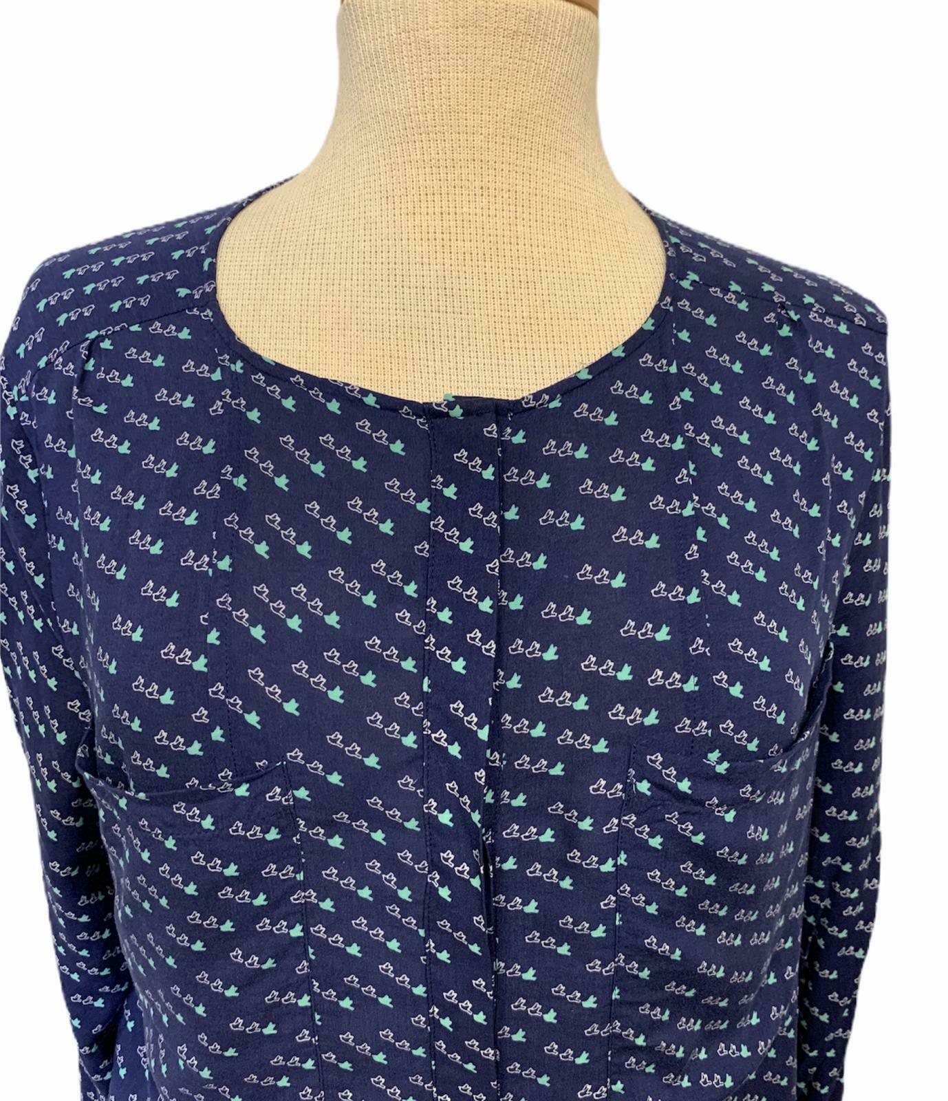 Anthropologie Maeve Blouse Petite Clara Bird Blouse Button Down Size 12P - Premium Clothing, Shoes & Accessories:Women:Women's Clothing:Tops from Anthropologie - Just $22.71! Shop now at Finds For You