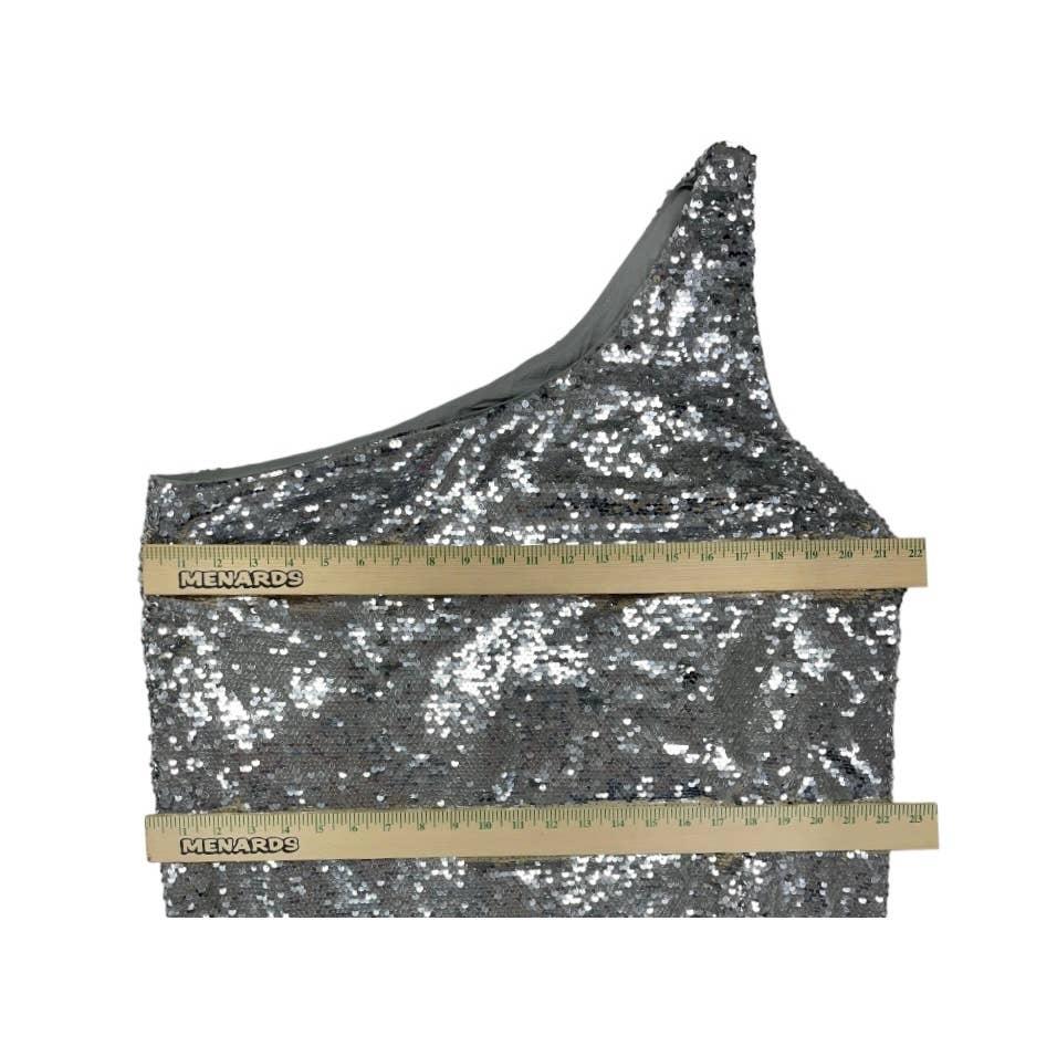 Anthropologie Maeve Sequin One Shoulder Midi Dress Size XL New Silver - Premium from Anthropologie - Just $189.00! Shop now at Finds For You