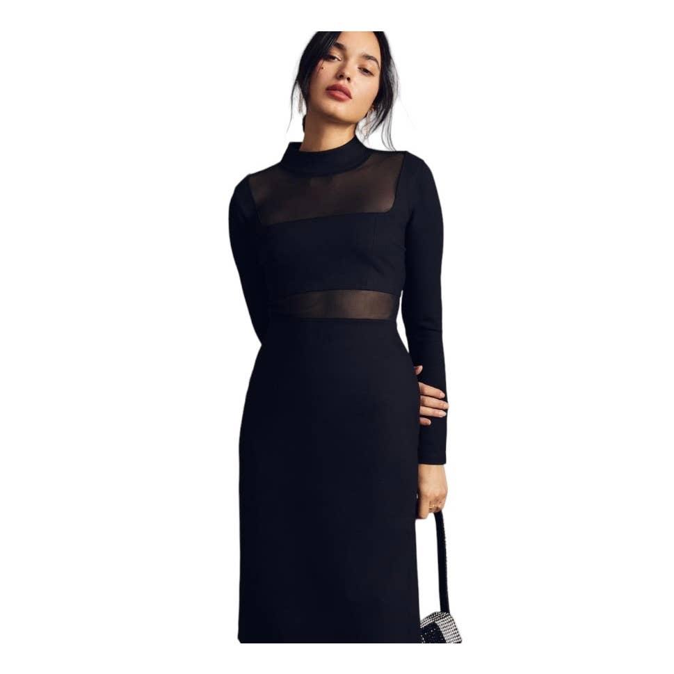 Anthropologie Maeve Sheer Side Slit Dress Body Con Size S Black - Premium Clothing, Shoes & Accessories:Baby:Baby & Toddler Clothing:Bottoms from Anthropologie - Just $160.00! Shop now at Finds For You
