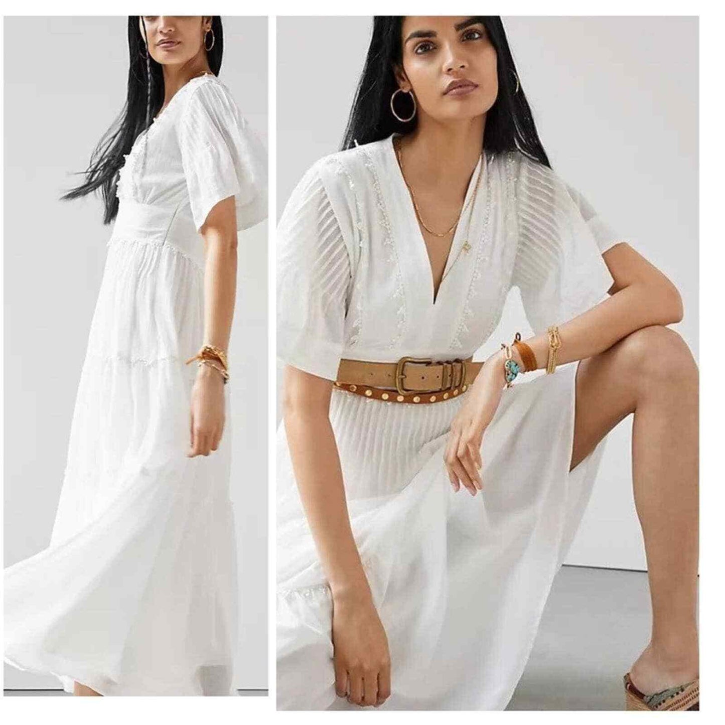 Anthropologie Magali Pascal Tiered Lace Midi Dress Size Petite Medium NEW - Premium Clothing, Shoes & Accessories:Women:Women's Clothing:Dresses from Anthropologie - Just $346.00! Shop now at Finds For You