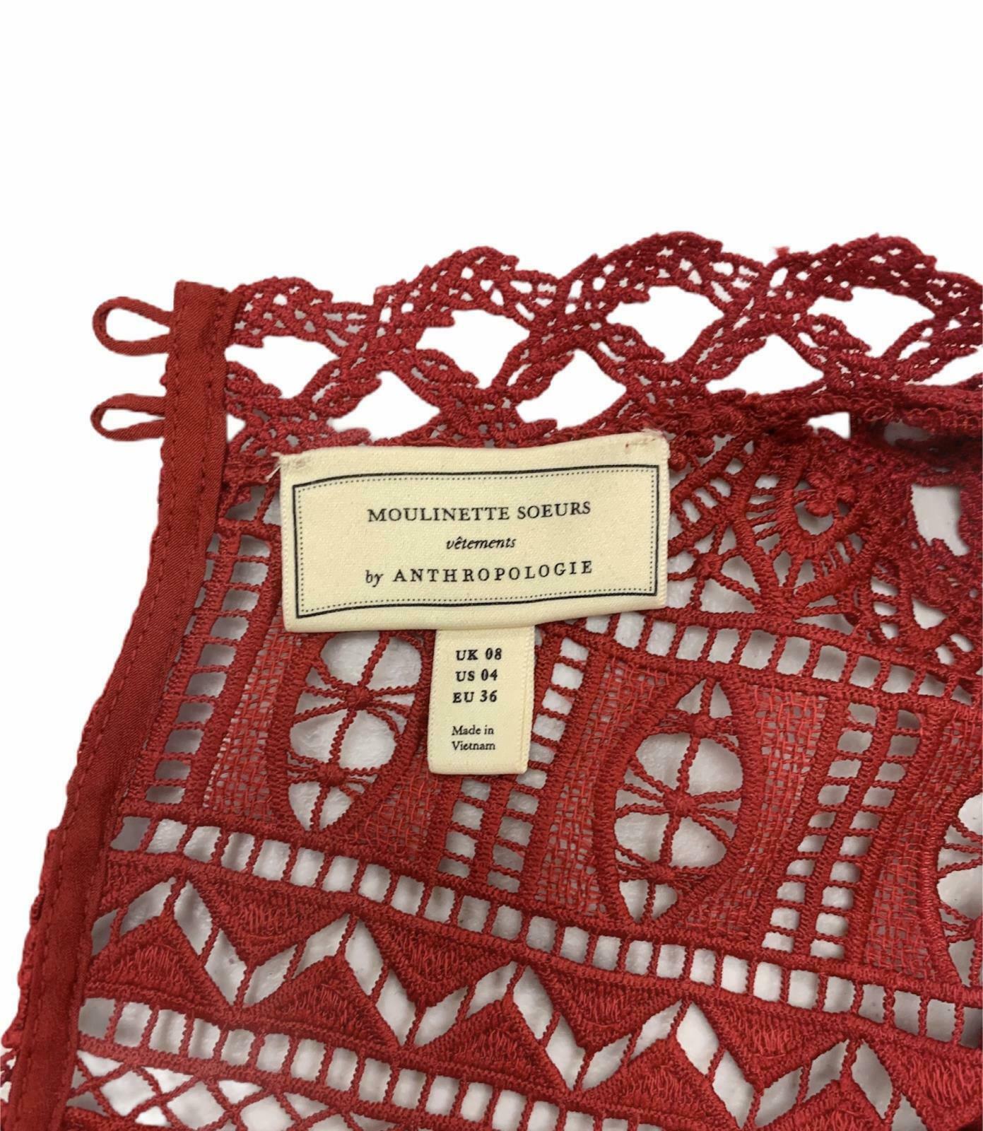 Anthropologie Moulette Soeurs Lace Peplum Top Blouse Size 4 Red - Premium Clothing, Shoes & Accessories:Women:Women's Clothing:Tops from Anthropologie - Just $60.59! Shop now at Finds For You