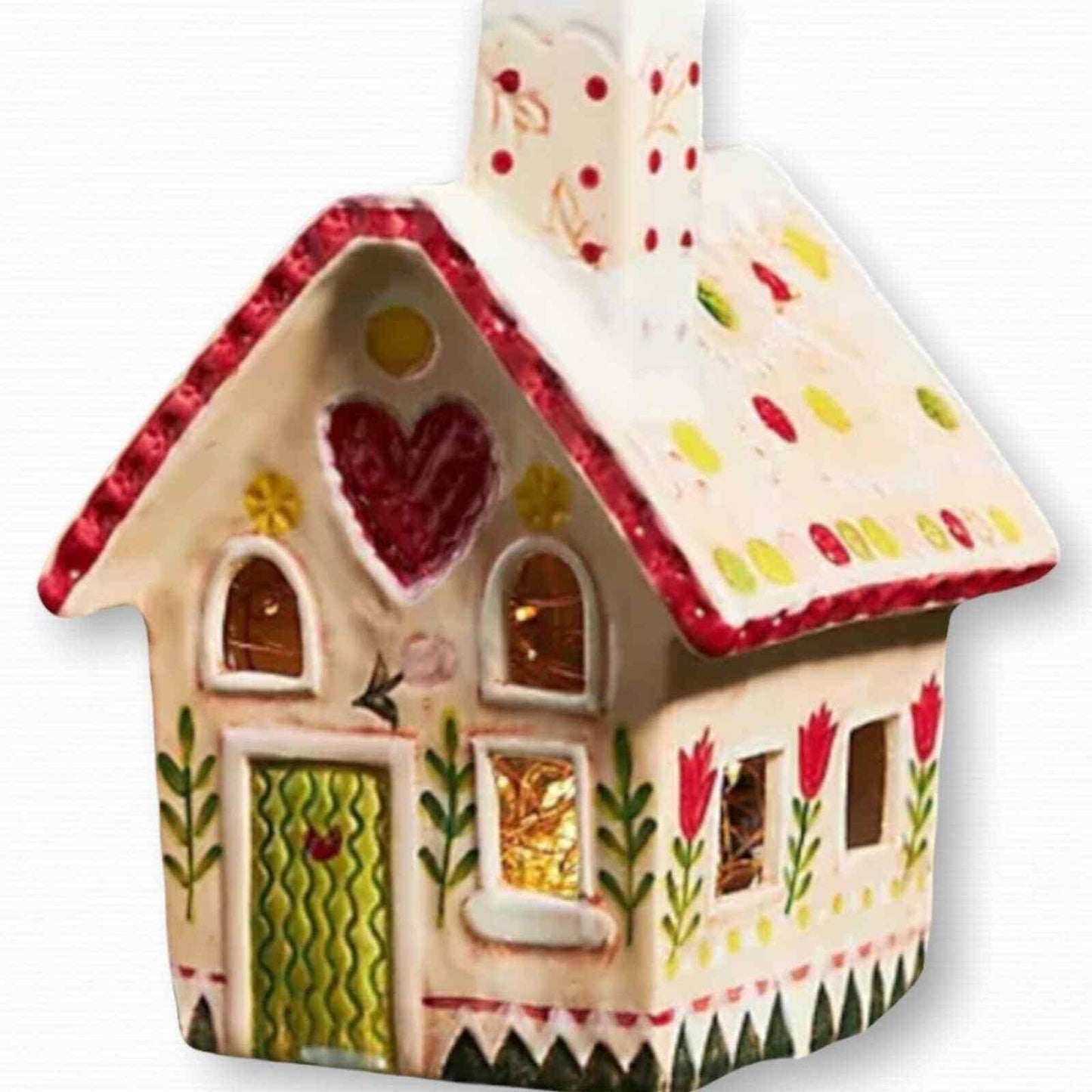 Anthropologie Nathalie Lete Holiday Village Peach Christmas House - Premium Home & Garden:Holiday & Seasonal Décor:Figurines from Anthropologie - Just $120.19! Shop now at Finds For You