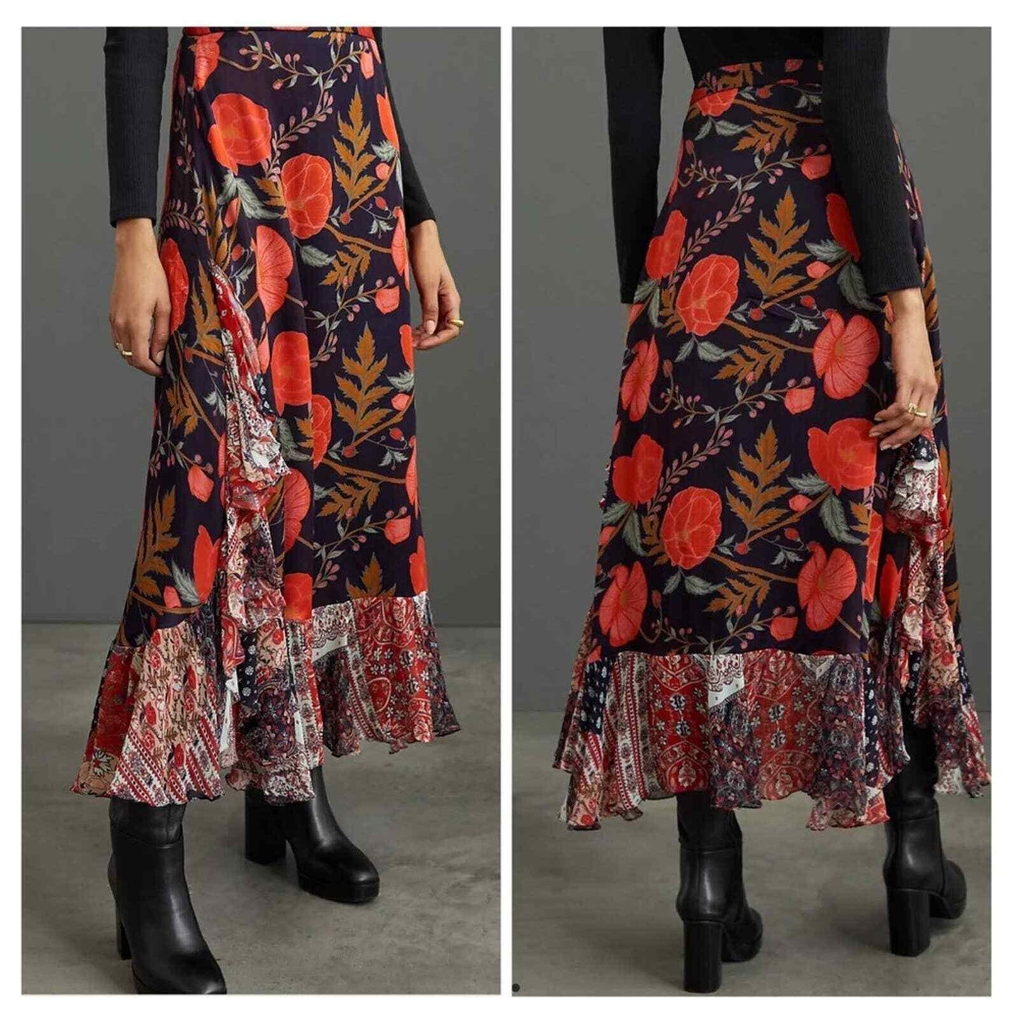 Anthropologie Nidhi Yasha Floral Ruffle Maxi Skirt Size 6 - Premium Clothing, Shoes & Accessories:Women:Women's Clothing:Skirts from Anthropologie - Just $140.39! Shop now at Finds For You
