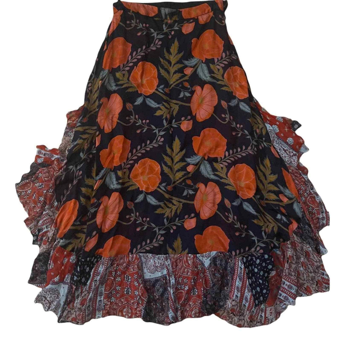 Anthropologie Nidhi Yasha Floral Ruffle Maxi Skirt Size 6 - Premium Clothing, Shoes & Accessories:Women:Women's Clothing:Skirts from Anthropologie - Just $140.39! Shop now at Finds For You