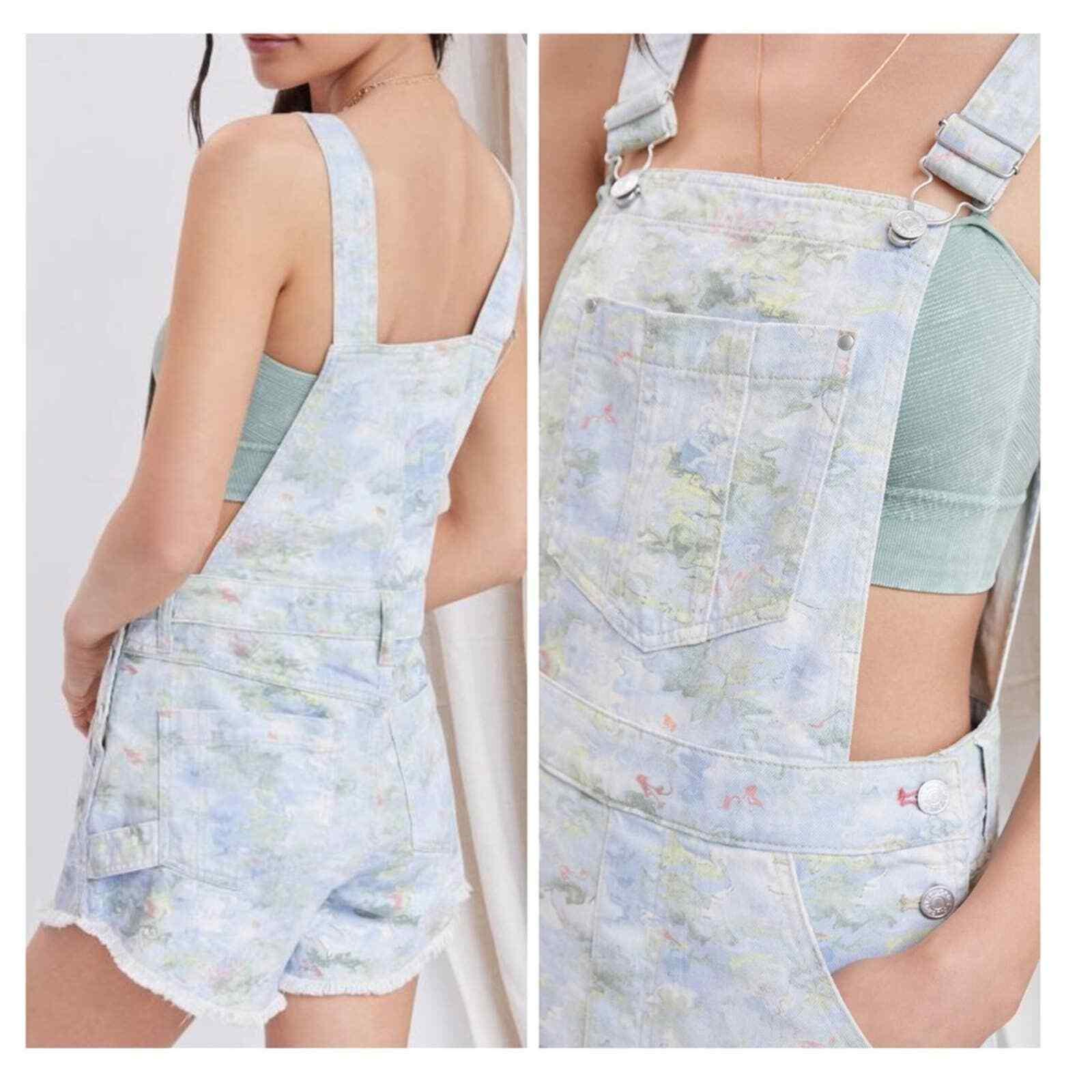 Anthropologie Pilcro Cut-Off Short Overalls Size 26 Denim Watercolor - Premium Clothing, Shoes & Accessories:Women:Women's Clothing:Jumpsuits & Rompers from Anthropologie - Just $99.99! Shop now at Finds For You